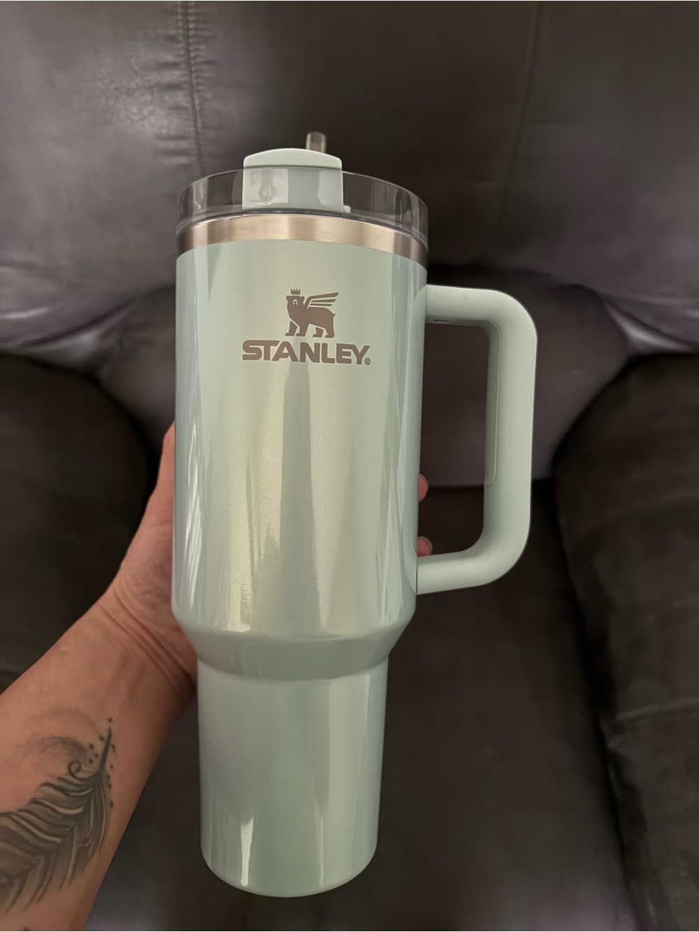 Stanley Mint Green Insulated Travel Tumbler with Handle